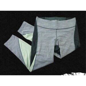 OUTDOOR‎ VOICES Women's L Two-Tone Ankle Length Workout Yoga Leggings Green EUC